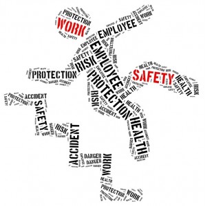 Safety at work concept. Word cloud illustration.